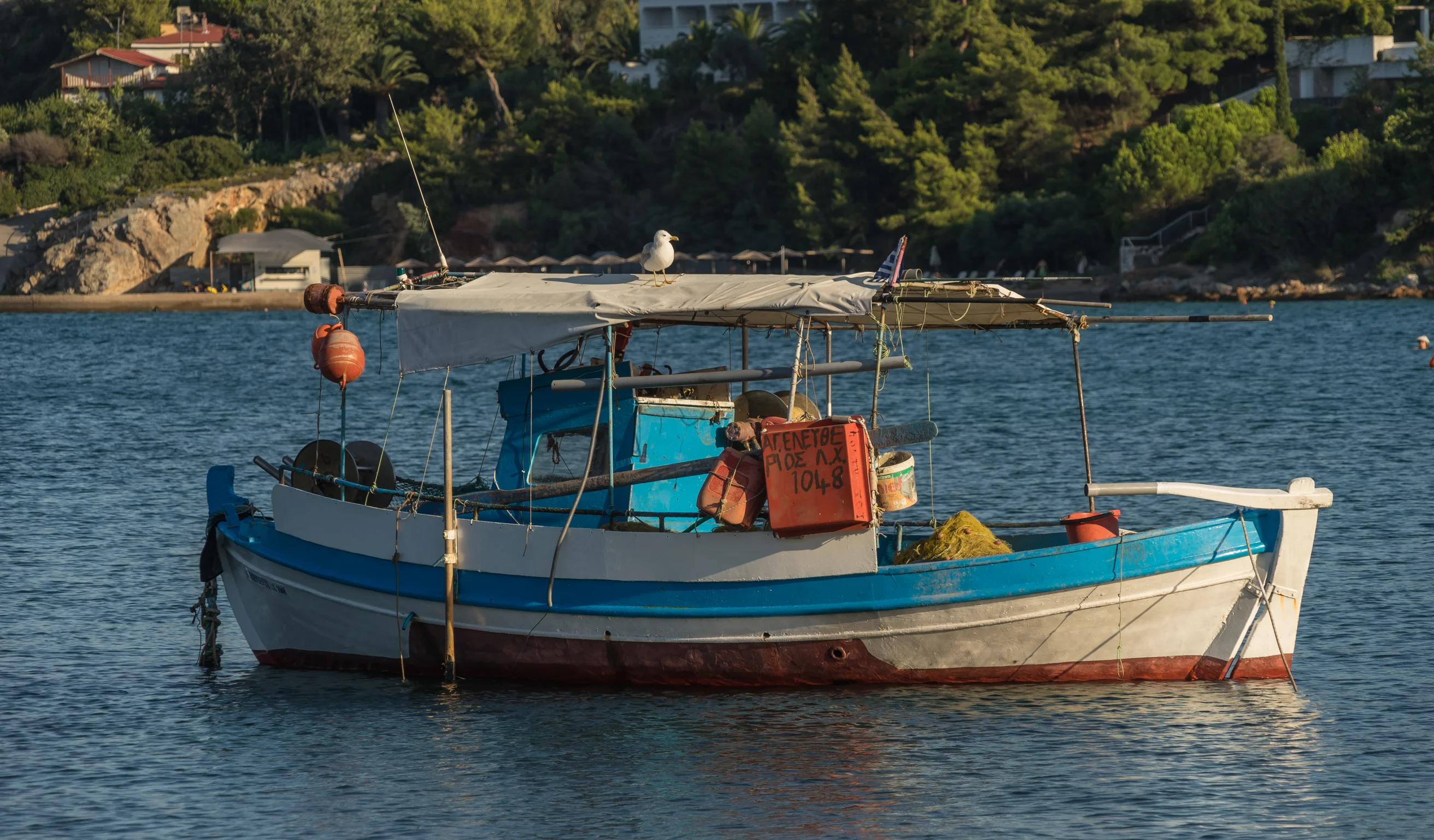 Eleftherios Aghios' Fischerboot in Chalkida, Griechenland